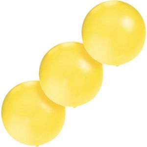 Set van 3x stuks groot formaat gele ballon met diameter 60 cm - Feestartikelen/versieringen