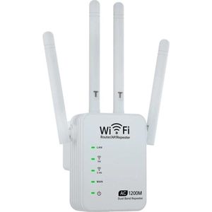 DrPhone WR5 Wifi Versterker - 5GHz+2.4GHz - 4 Antennes - Wit