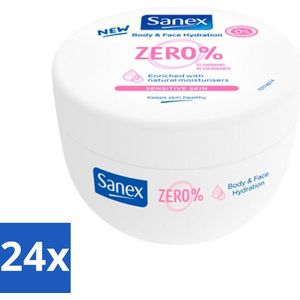 24 x Sanex Zero% - Natuurlijke Huidverzorging Crème - Lichaam & Gezicht - Hydrateert - Gevoelige Huid - 250 ml - Sanex Crème - Natuurlijke Huidverzorging - Gevoelige Huid - Hydraterende Crème - Verzachtende Crème