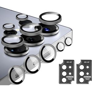 2 Set voor Samsung Galaxy S25 Ultra Camera Protector - 9H Hardheid - Krasbestendig - Gehard Glas - Individuele HD Lensbeschermer - Camera Lens Bescherming - Schermbeschermer - Titanium