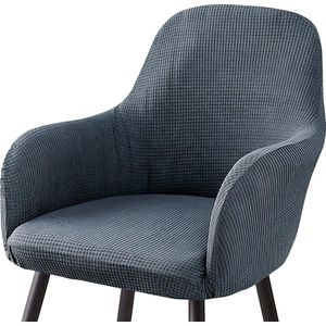 Stoelhoezen met armleuning, fluweel, stoelhoes, maïskrui, elastische stoelhoezen, universeel, afneembaar, voor eetkamer, woonkamer, bruiloft, decoratie (donkergrijs)