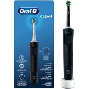Oral-B - Clean - Elektrische Tandenborstel - Zwart - 3 Poetsprogramma's - Timer