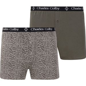 Boxershorts, set van 2 LORD HAWKINS kaki patroon