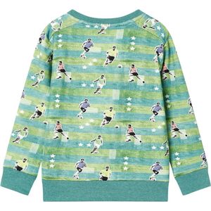 Kindertrui 92 - Lichtgroen met Voetballerprint