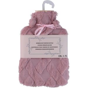 Warmwaterkruik - Taupe - 1,75L - Fluffy Pluche Hoes - Bedkruik