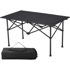 Inklapbare tafel - Vouwtafel voor camping - 1 stuk - zwart - aluminium - 95 x 55 x 50 cm