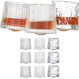 Relaxdays whiskeyglazen - set van 12 - tumblerglazen - schuin - drinkglazen - transparant