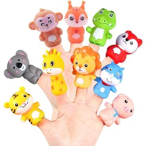 Rubberen vingerpoppen - Set van 10 stuks, perfect cadeau voor kinderen.