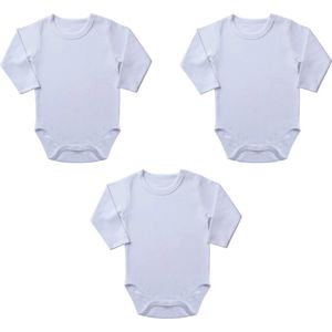 Embrator Baby Rompers lange mouw 3-stuks wit maat 6-9 maanden