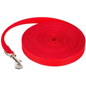 Rieba® Hondenriem 10 meter – Lange Lijn - Trainingslijn – Sleeplijn – Speurlijn - Hondenlijn – Looplijn – Riem Hond - Voor Training en Wandelen – 2 cm Breed – Nylon – Rood
