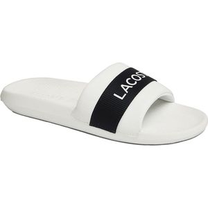 Lacoste Croco Slide Heren Slippers - Wit/Zwart - Maat 40.5