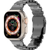 Strap-it Titanium Butterfly band - geschikt voor Apple Watch Series 1/2/3/4/5/6/7/8/9/Ultra (2) - Stevig en lichtgewicht titanium bandje voor iWatch - maat 42 / 44 / 45 / 49mm - grafiet