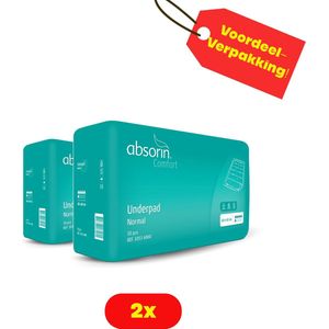 2X Absorin Comfort onderlegger disposable 60x60 cm 2 X 30 stuks Voordeelverpakking