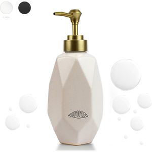 Nimma® Zeepdispenser - 300ML Zeeppompje Vrijstaand - Hand Zeep Pompje - Zeeppomp - Keramiek - Wit