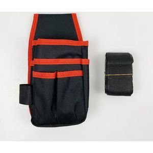 Gereedschapsgordel - Gereedschapshouder - Gereedschapsgordel met Hamerhouder - 13.5*25cm - zwart,rood - Polyester