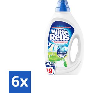 6 x Witte Reus - Vloeibaar Wasmiddel - Witte Was - 19 Wasbeurten - Witte Was - Vlekkenverwijderaar - Wasmiddel - Waspoeder - Wasvloeistof