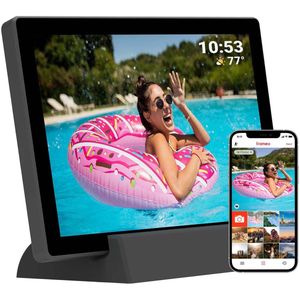 Tiqvi - Digitale Fotolijst - 10 inch - Touchscreen - WiFi en Frameo App - Oplaadbare Batterij 3000mAh