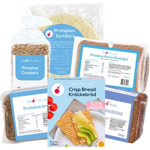 Protiplan | Mix Proteïne Brood & Crackers | Voordeelpakket | 6 x Protiplan Brood & Crackers | Koolhydraatarm Brood | Eiwitrijke voeding | Koolhydraatarme Crackers | Afvallen met gezond en lekker eten!
