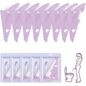 Plaszak 50 Stuks - Plaskoker voor Vrouwen - Staand Plassen voor Vrouwen - Wegwerp Vrouwelijk Urinoir - Papier - Lekvrij & Geurloos - Reis toilet - Noodtoilet - Draagbaar Urinoir voor Dames - voor Reizen, Wandelen, Auto, Camping in de open lucht