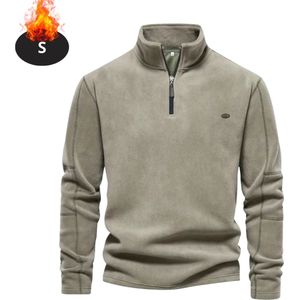 Livano Quarter Zip Heren - Sweater - Sweaters - Hoodie - Warme Trui - Vest - Lang - Coltrui - Lichtgrijs - S