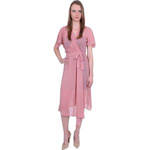Roze midi-jurk met stippen - John Zack / XL