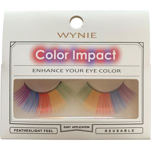 Wynie - Nep Wimpers - Valse Wimpers - Fake Lashes - Groen Geel Rood Blauw Paars - 2,2 cm. lang - Zonder lijm - 1 Paar - UA153415