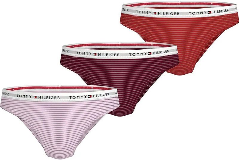 Tommy Hilfiger Mesh Slipje 3 Eenheden Rood,Roze XS Vrouw