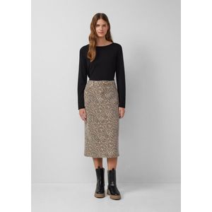 Rok - Denim - Midirok - Luipaardprint - 5-pocket ontwerp