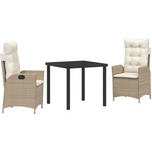 vidaXL - Set - van - 2 - Beige - en - Crème - Wit