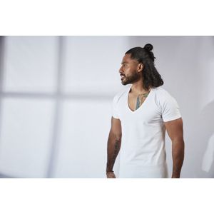 V-nus Stretch Diepe V-hals Wit 10-pack XXL