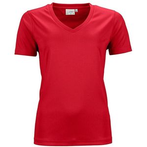 James and Nicholson Dames/dames Actief V Hals T-Shirt (Rood)