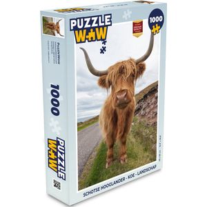 Puzzel Schotse hooglander - Koe - Landschap - Legpuzzel - Puzzel 1000 stukjes volwassenen