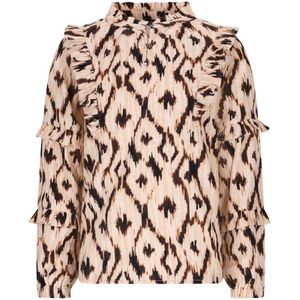 Like Flo - Carlin Flo girls woven blouse with ruffle - Ikat - Maat 104