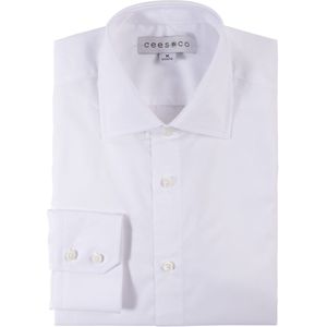 CEESNCO | Wit Overhemd Slim fit Maat XXL | Duurzaam Premium Kwaliteit die je voelt en ziet | 100% Biologische Katoen 140g/m² | Parelmoeren knopen | Zakelijke Casual Luxe Heren Overhemd | Puur Vakmanschap uit Portugal
