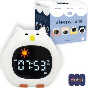 Dutsi - Sleepy Luna - Slaaptrainer - Uil - Slaapwekker, Nachtlampje & Witte Ruis