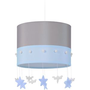 Relaxdays hanglamp kinderkamer - kinderlamp - wolken en sterren - pendellamp - E27 - light Blue