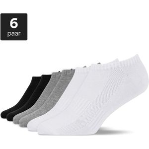 SNOCKS - Enkelsokken - Wit - Sneakersokken Dames en Heren - 6 Stuks - Biologisch Katoen