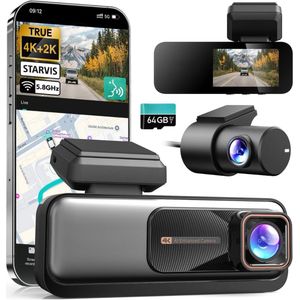 Dashcam voor auto voor en achter – Dual dashcam – Voor- en achtercamera – Autocamera – Full HD dashcam – Dashcam met nachtzicht – Dashcam met bewegingssensor – Groothoeklens – Parkeermodus – Loop recording – Dashcam met SD-kaart