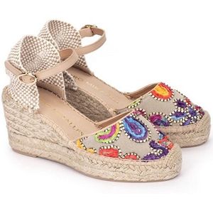Pedro Miralles espadrilles beige met bloemen