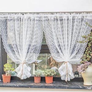 Unyqoos ® Charmant Vitrage met Elegante Kanten Rand voor Sfeervolle Interieurdecoratie