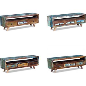vidaXL Tv-meubel met 3 lades massief gerecycled hout - Tv-kast - Tv-kasten - Televisiekast - Televisiekasten