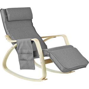 Simpletrade Schommelstoel - Ligstoel - Verstelbaar voetensteun - Afneembare hoes - 56x90x80 cm