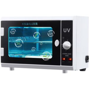 UV-sterilisator voor nagelgereedschap (12 L / 12 W) – Multifunctionele reinigingsmachine met timerfunctie, knopbediening en geharde glazen deur