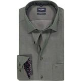 OLYMP Luxor modern fit overhemd, mouwlengte 7, structuur, grijsgroen