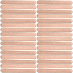 100 stuks 6 x 50 mm houten deuvels spijkers voor hout - houten pluggen voor freesmachine groeven handwerk doe-het-zelf timmerwerk