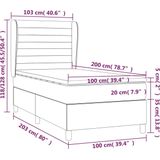 vidaXL - Boxspring - met - matras - stof - crèmekleurig - 100x200 - cm