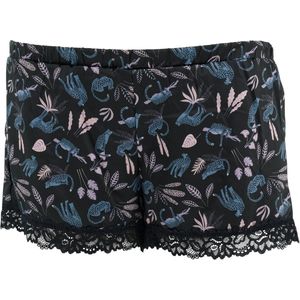 Guy de France - Short nacht satijn - bedrukt donkerblauw dier - M