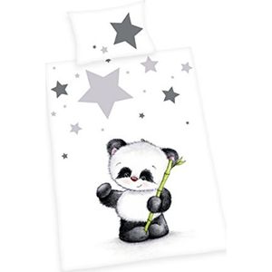 Schattige Panda Beddengoedset voor Kinderen - Katoen en Flanel, 40x60 cm & 100x135 cm