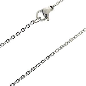 Anker ketting-50cm-1.6mm-staal-zilver-heren-dames