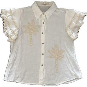 Blouse met 2 palmbomen